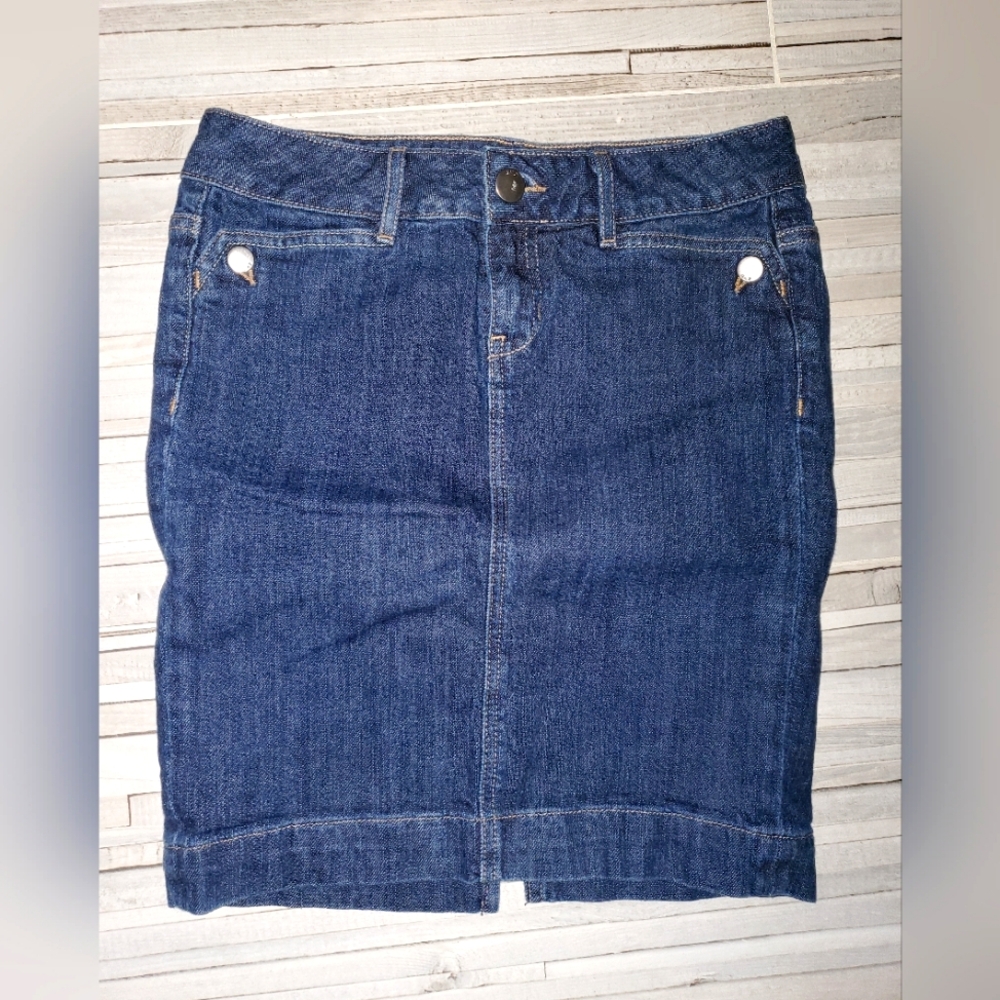 Gap Jeans Limited Edition Dark Wash Denim Pencil Straight Skirt Size 25/1